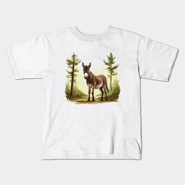 Little Donkey Kids T-Shirt by zooleisurelife